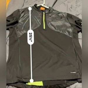 PUMA Black and Neon Green Quarter Zip Up